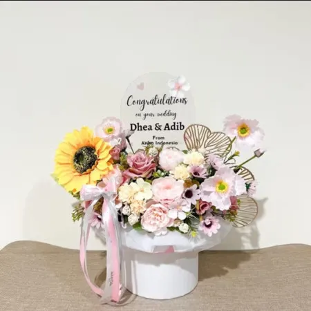 Bloom Box Akrilik Ucapan Wedding Larangan